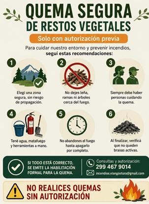 Villa La Angostura: comenzó el período para solicitar permisos de quemas forestales