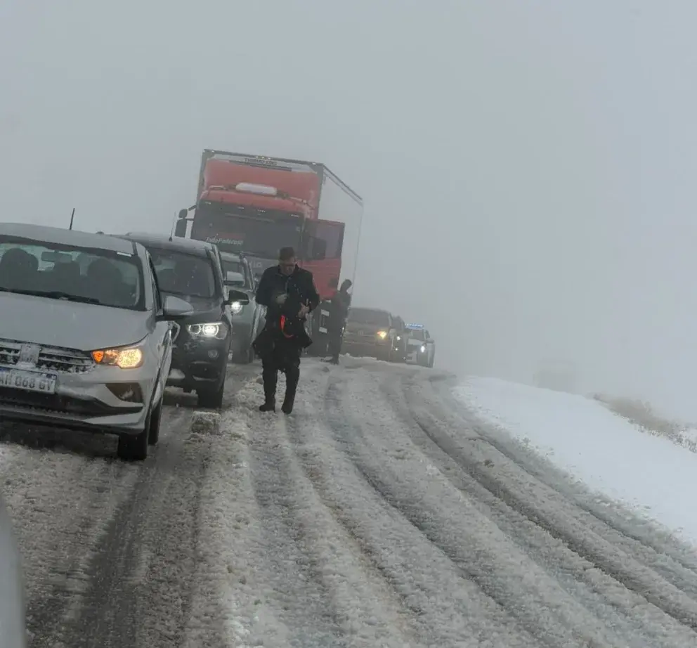 Temporal de nieve: restringen el transporte de carga en la Ruta 237