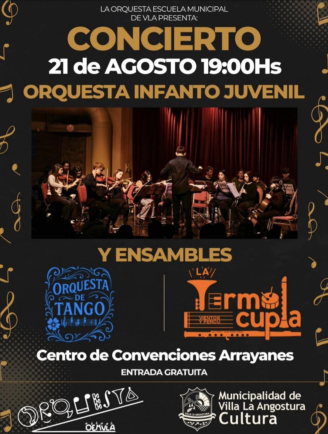 La Orquesta Escuela Municipal de Villa La Angostura presenta su gran concierto de mitad de año